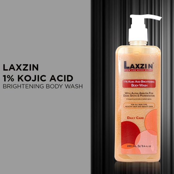 Laxzin 1% Kojic Acid Brightening Body Wash – 280ml